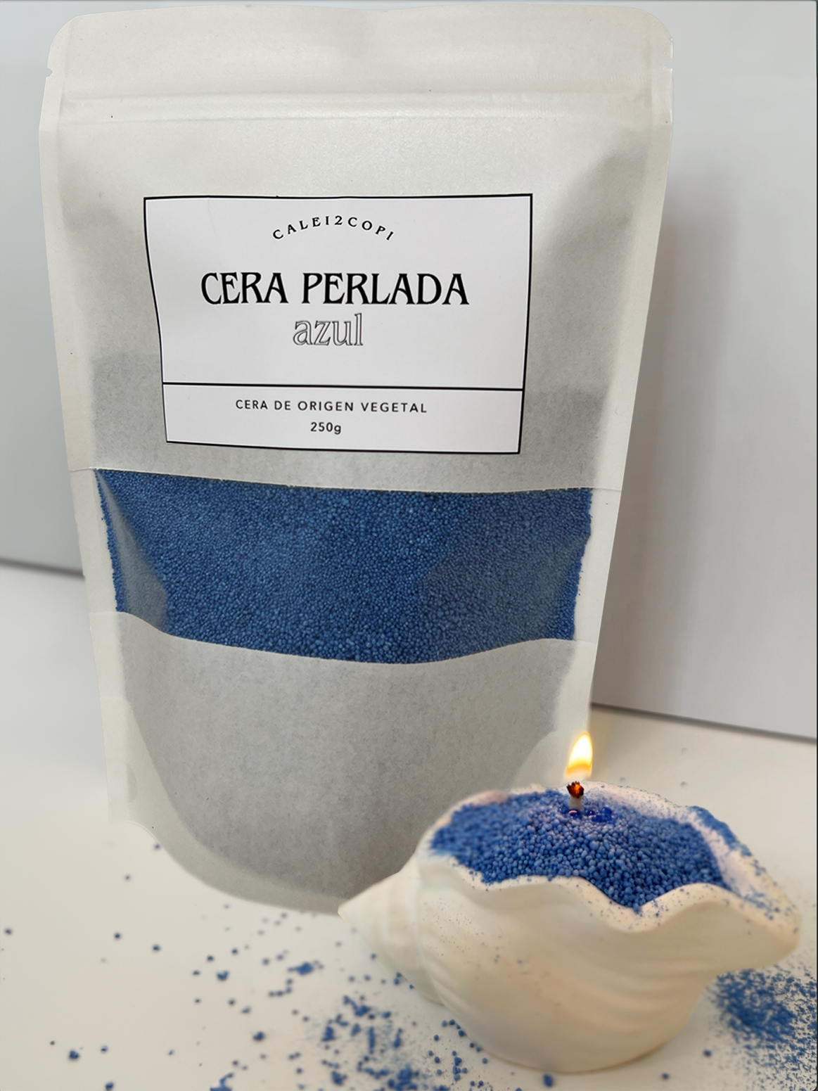 Cera perlada azul - 250g