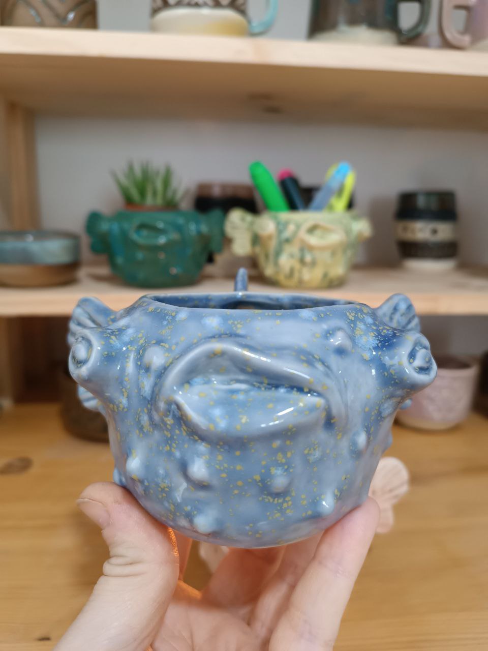 Vela Pez Globo (Recipiente de cerámica)